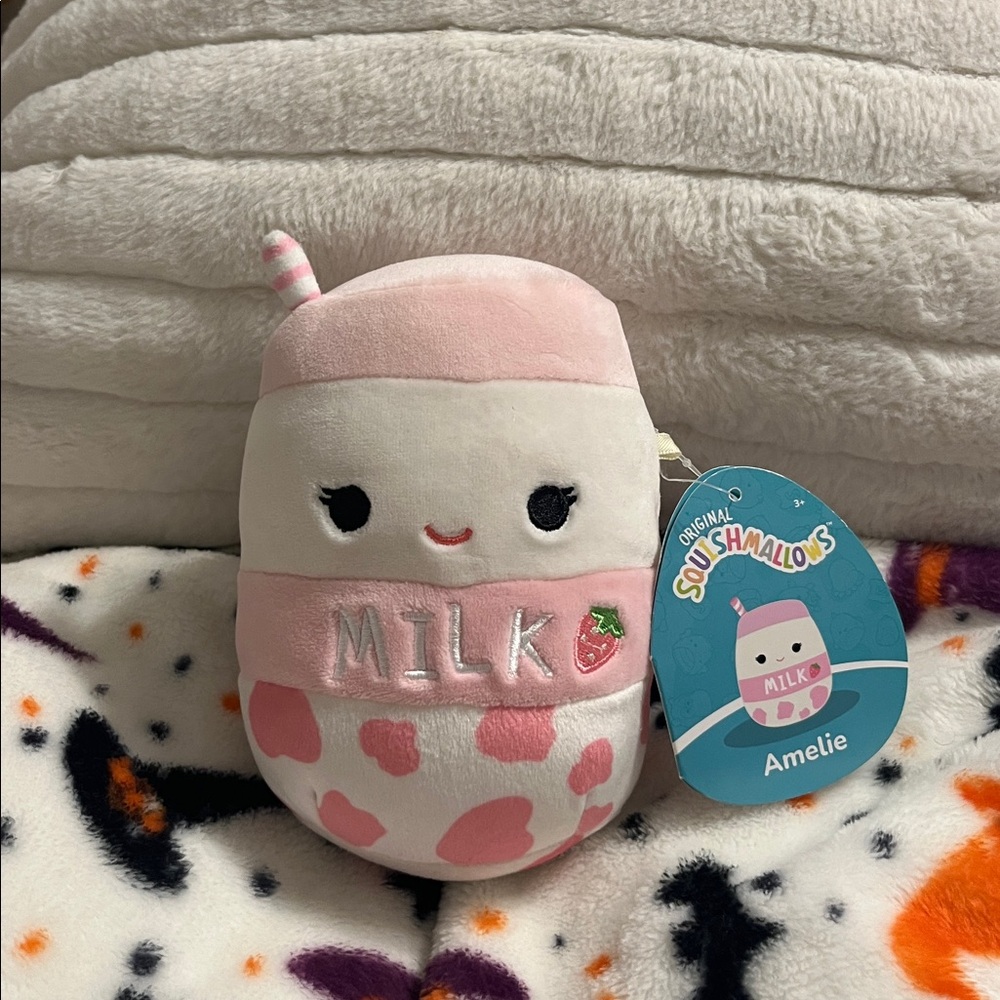 Squishmallows Amelie Pink and White Milk Plush